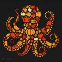 Autumn Pumpkin Fall Octopus Thanksgiving Bucket Hat thumb 4
