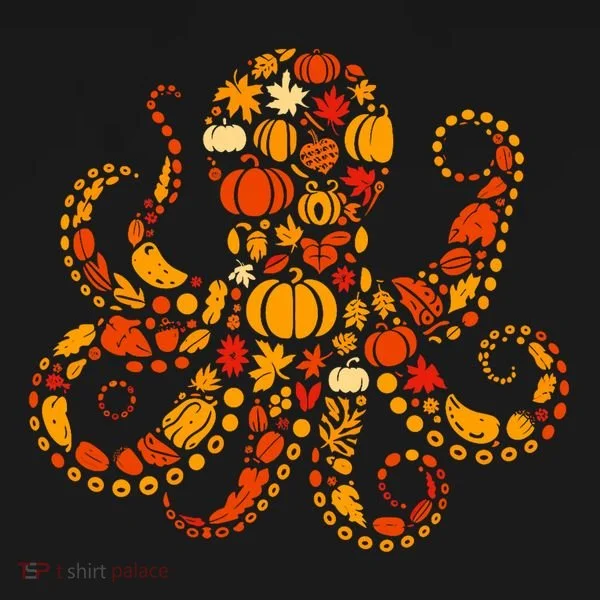Autumn Pumpkin Fall Octopus Thanksgiving Bucket Hat