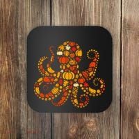 Autumn Pumpkin Fall Octopus Thanksgiving Coaster thumb 0