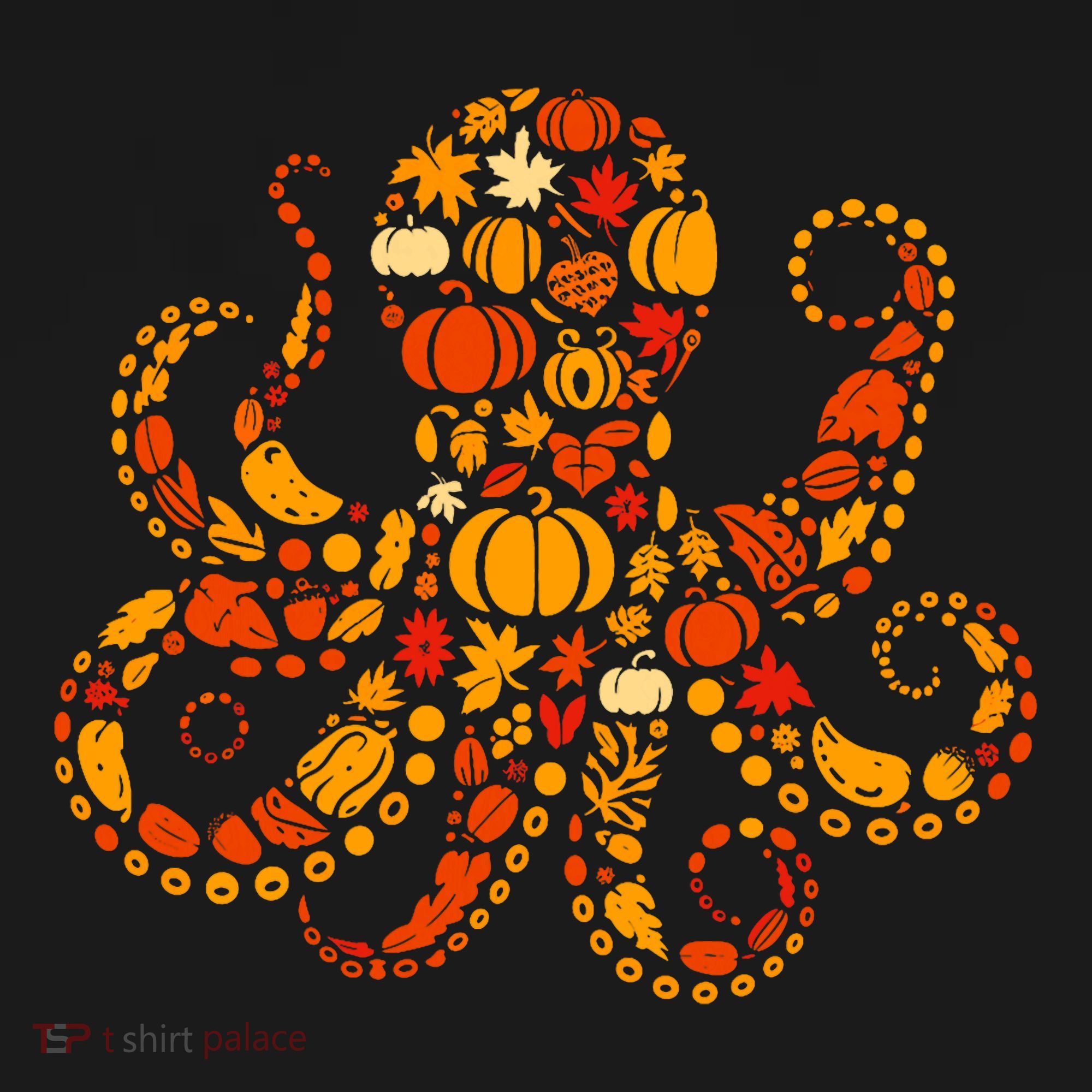 Autumn Pumpkin Fall Octopus Thanksgiving Pajama Set
