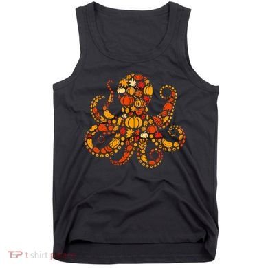 Autumn Pumpkin Fall Octopus Thanksgiving Tank Top