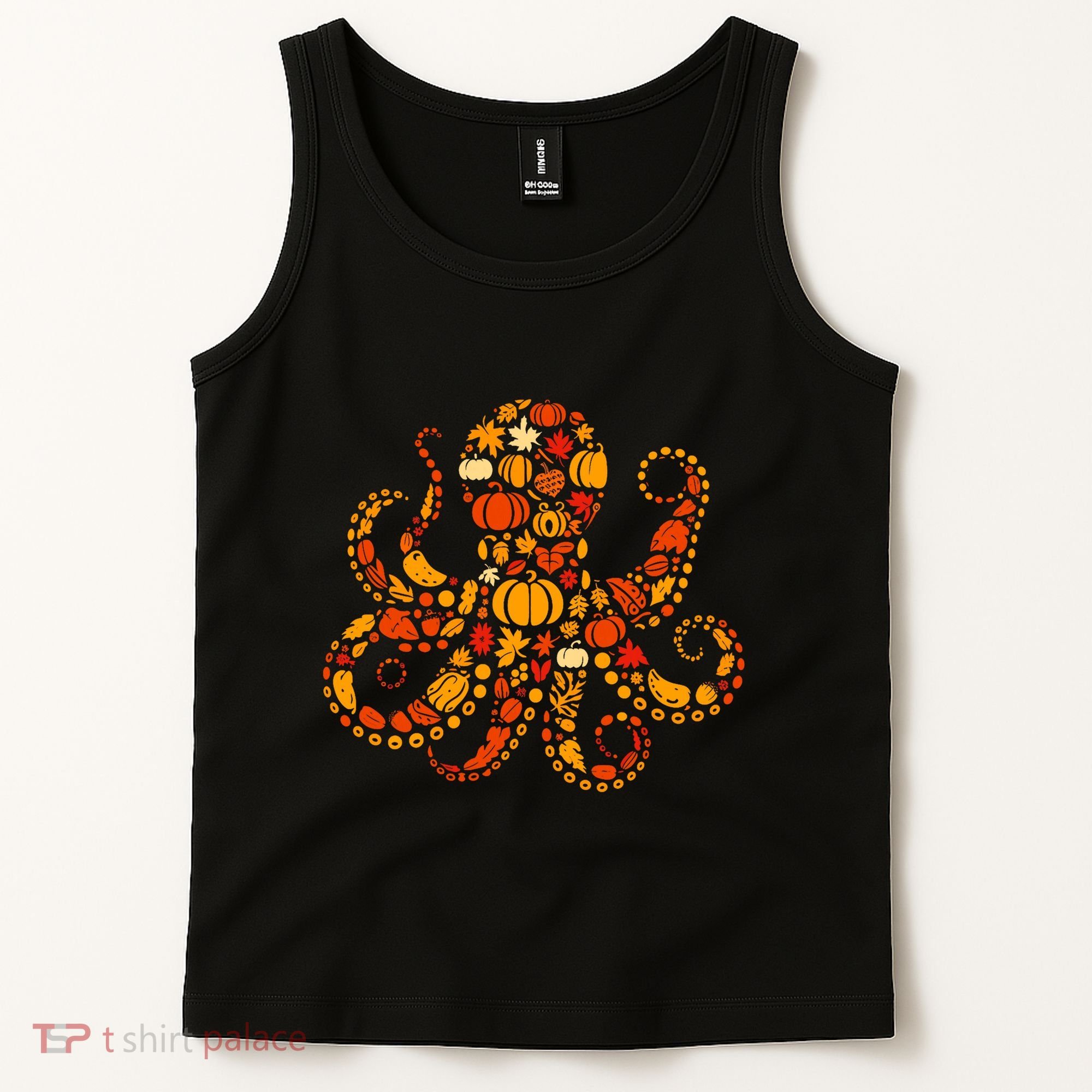 Autumn Pumpkin Fall Octopus Thanksgiving Tank Top