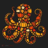 Autumn Pumpkin Fall Octopus Thanksgiving Golf Towel thumb 3