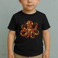 Autumn Pumpkin Fall Octopus Thanksgiving Toddler T-Shirt thumb 2