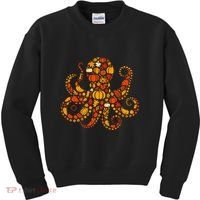 Autumn Pumpkin Fall Octopus Thanksgiving Kids Sweatshirt thumb 0