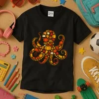 Autumn Pumpkin Fall Octopus Thanksgiving Kids T-Shirt thumb 3