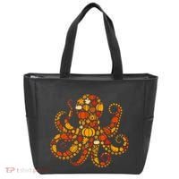 Autumn Pumpkin Fall Octopus Thanksgiving Tote Bag thumb 0