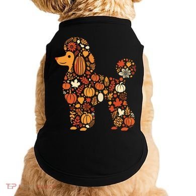 Autumn Pumpkin Fall Poodle Thanksgiving Dog Doggie Tank