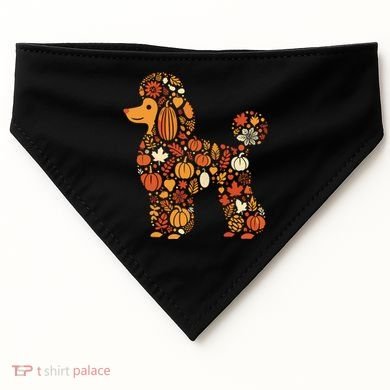 Autumn Pumpkin Fall Poodle Thanksgiving Dog USA-Made Doggie Bandana