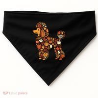 Autumn Pumpkin Fall Poodle Thanksgiving Dog USA-Made Doggie Bandana thumb 0