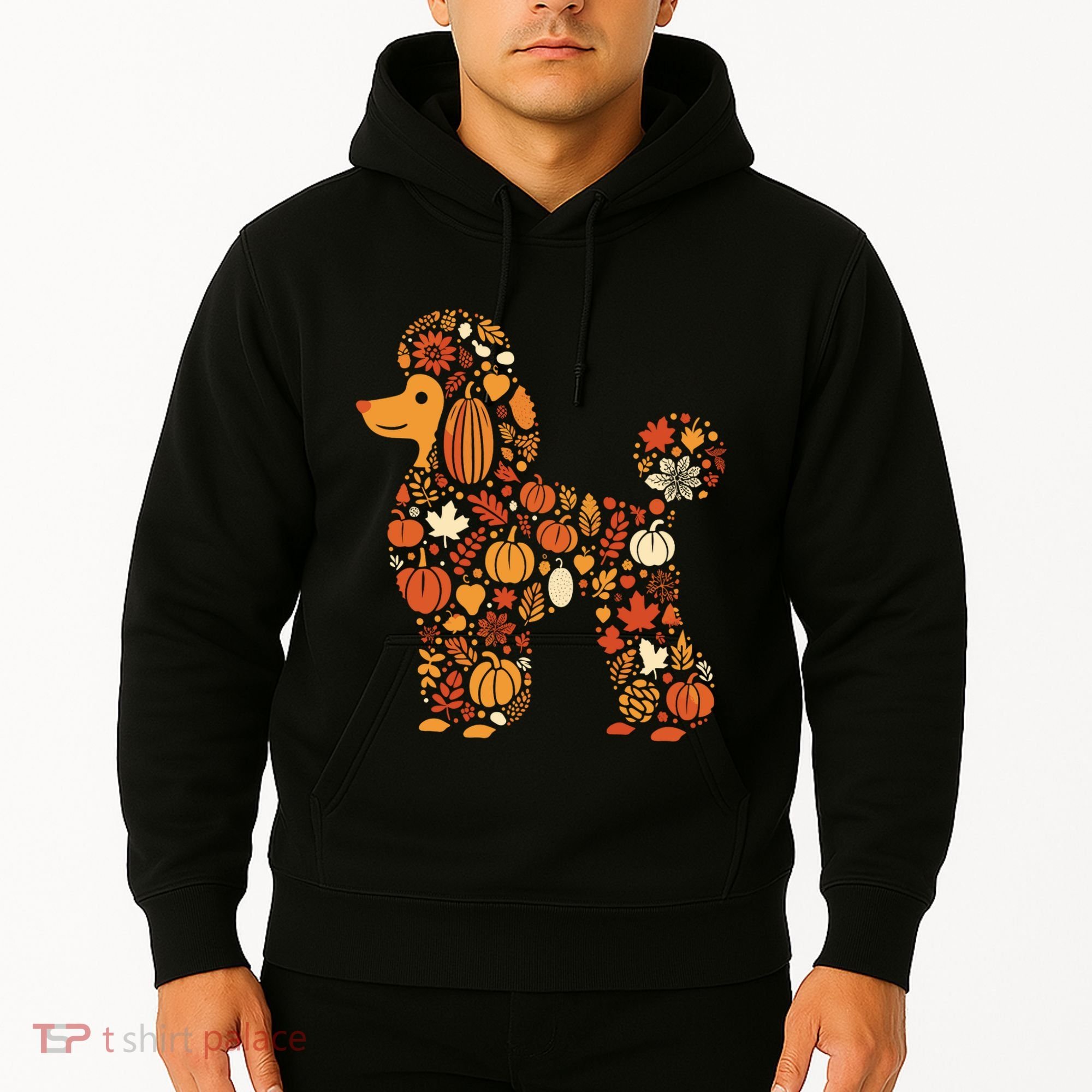 Autumn Pumpkin Fall Poodle Thanksgiving Dog Hoodie