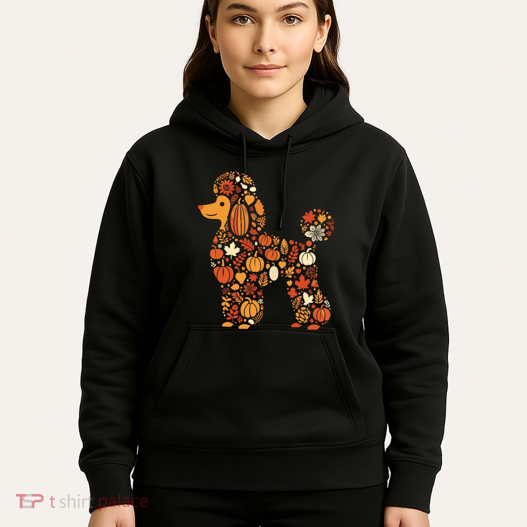 Autumn Pumpkin Fall Poodle Thanksgiving Dog Hoodie