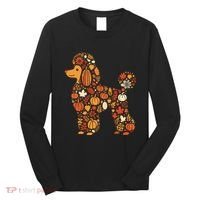 Autumn Pumpkin Fall Poodle Thanksgiving Dog Long Sleeve Shirt thumb 0