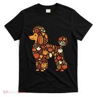Autumn Pumpkin Fall Poodle Thanksgiving Dog T-Shirt thumb 0