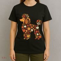 Autumn Pumpkin Fall Poodle Thanksgiving Dog T-Shirt thumb 4