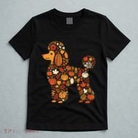 Autumn Pumpkin Fall Poodle Thanksgiving Dog T-Shirt thumb 5