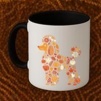 Autumn Pumpkin Fall Poodle Thanksgiving Dog Coffee Mug thumb 2