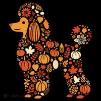 Autumn Pumpkin Fall Poodle Thanksgiving Dog Women's Hoodie thumb 2