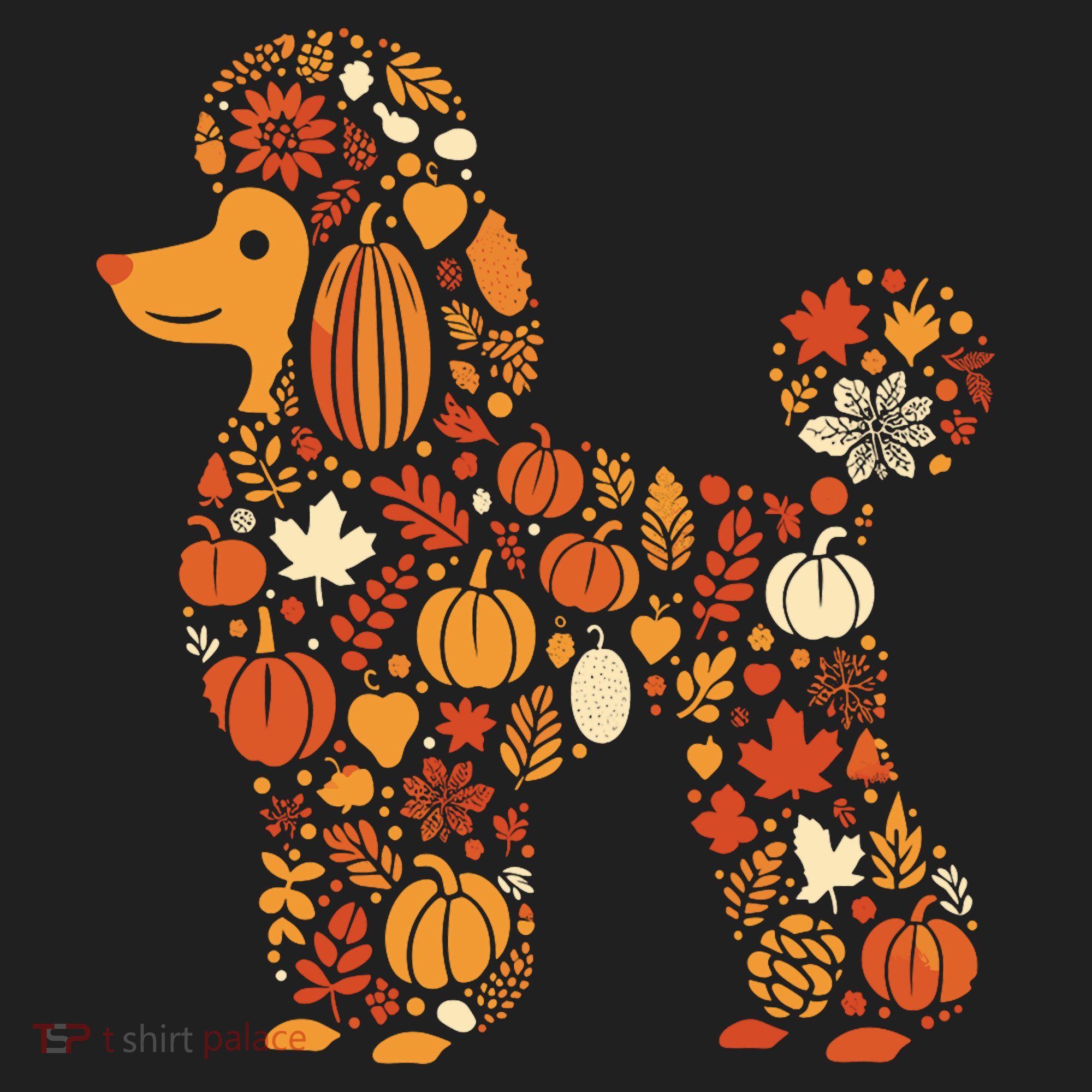 Autumn Pumpkin Fall Poodle Thanksgiving Dog Tumbler