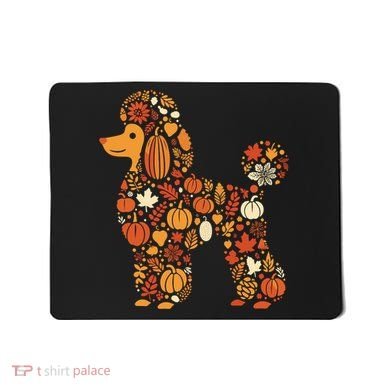 Autumn Pumpkin Fall Poodle Thanksgiving Dog Mousepad