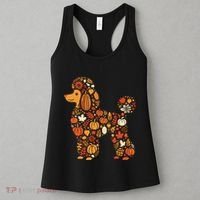 Autumn Pumpkin Fall Poodle Thanksgiving Dog Women's Tank Top thumb 3