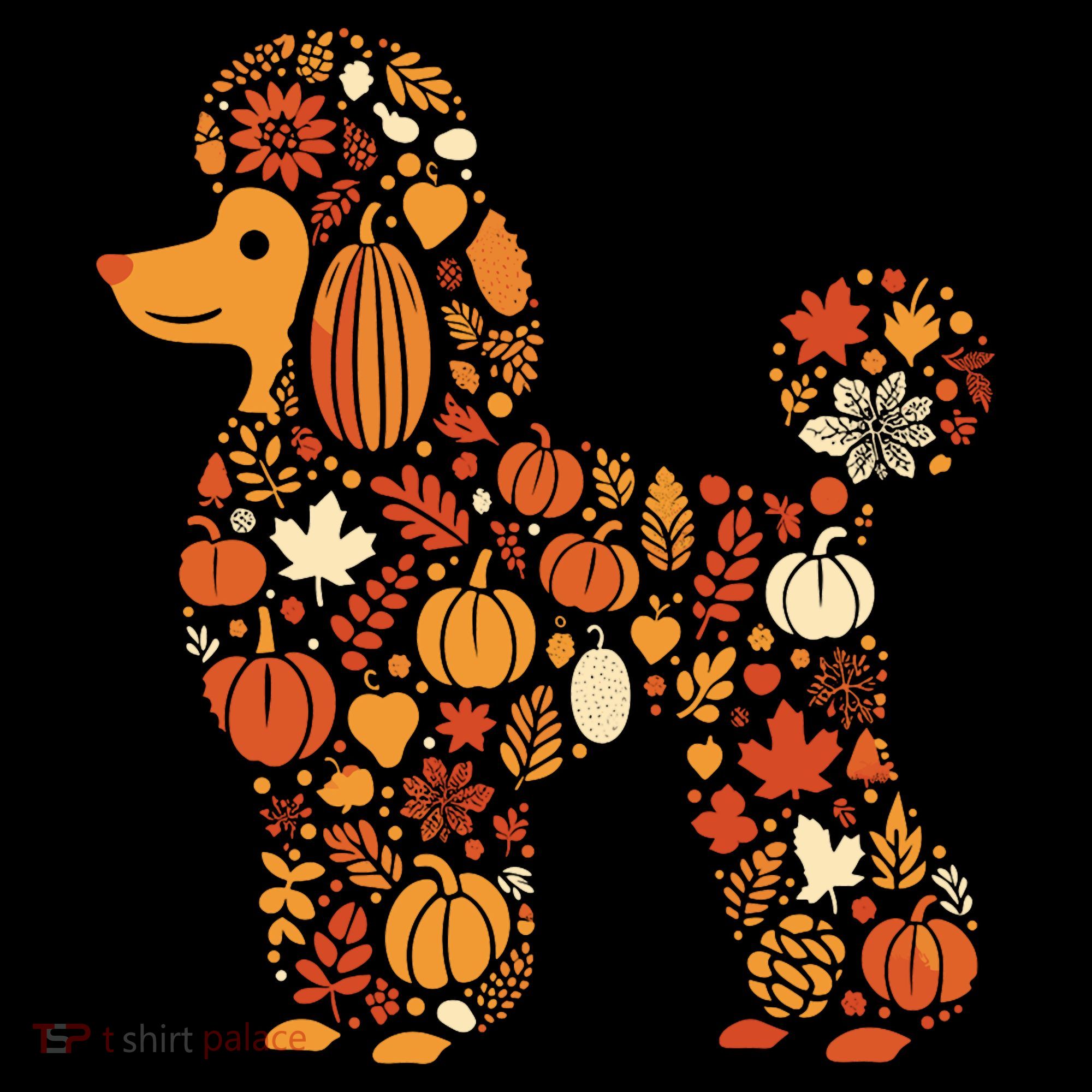 Autumn Pumpkin Fall Poodle Thanksgiving Dog Toddler Hoodie
