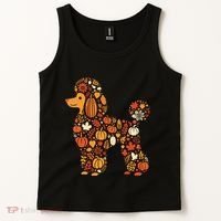 Autumn Pumpkin Fall Poodle Thanksgiving Dog Tank Top thumb 2