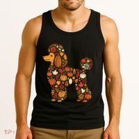 Autumn Pumpkin Fall Poodle Thanksgiving Dog Tank Top thumb 3