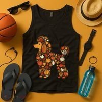 Autumn Pumpkin Fall Poodle Thanksgiving Dog Tank Top thumb 4