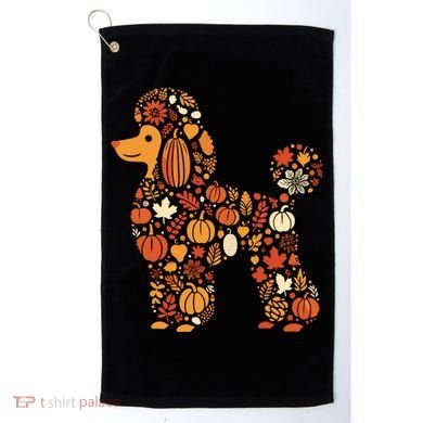 Autumn Pumpkin Fall Poodle Thanksgiving Dog Golf Towel