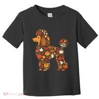Autumn Pumpkin Fall Poodle Thanksgiving Dog Toddler T-Shirt thumb 0