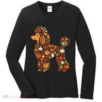 Autumn Pumpkin Fall Poodle Thanksgiving Dog Women's Long Sleeve Shirt thumb 0