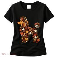 Autumn Pumpkin Fall Poodle Thanksgiving Dog Women's T-Shirt thumb 0