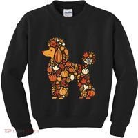 Autumn Pumpkin Fall Poodle Thanksgiving Dog Kids Sweatshirt thumb 0