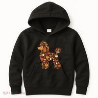 Autumn Pumpkin Fall Poodle Thanksgiving Dog Kids Hoodie thumb 0