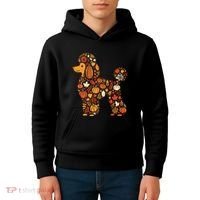 Autumn Pumpkin Fall Poodle Thanksgiving Dog Kids Hoodie thumb 4