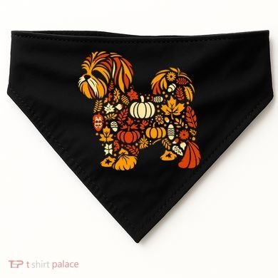 Autumn Pumpkin Fall Shih Tzu Thanksgiving USA-Made Doggie Bandana