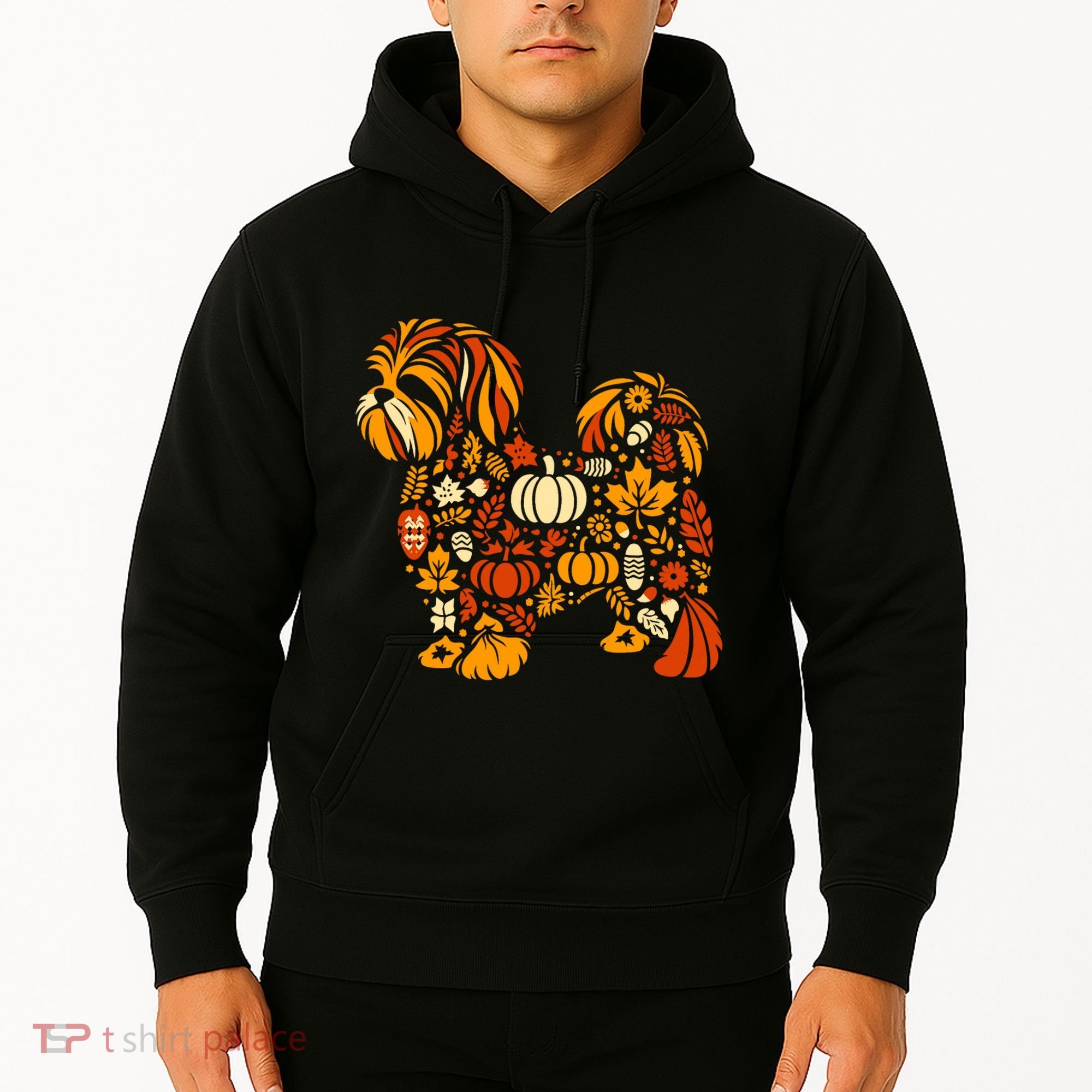 Autumn Pumpkin Fall Shih Tzu Thanksgiving Hoodie