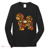 Autumn Pumpkin Fall Shih Tzu Thanksgiving Long Sleeve Shirt thumb 0