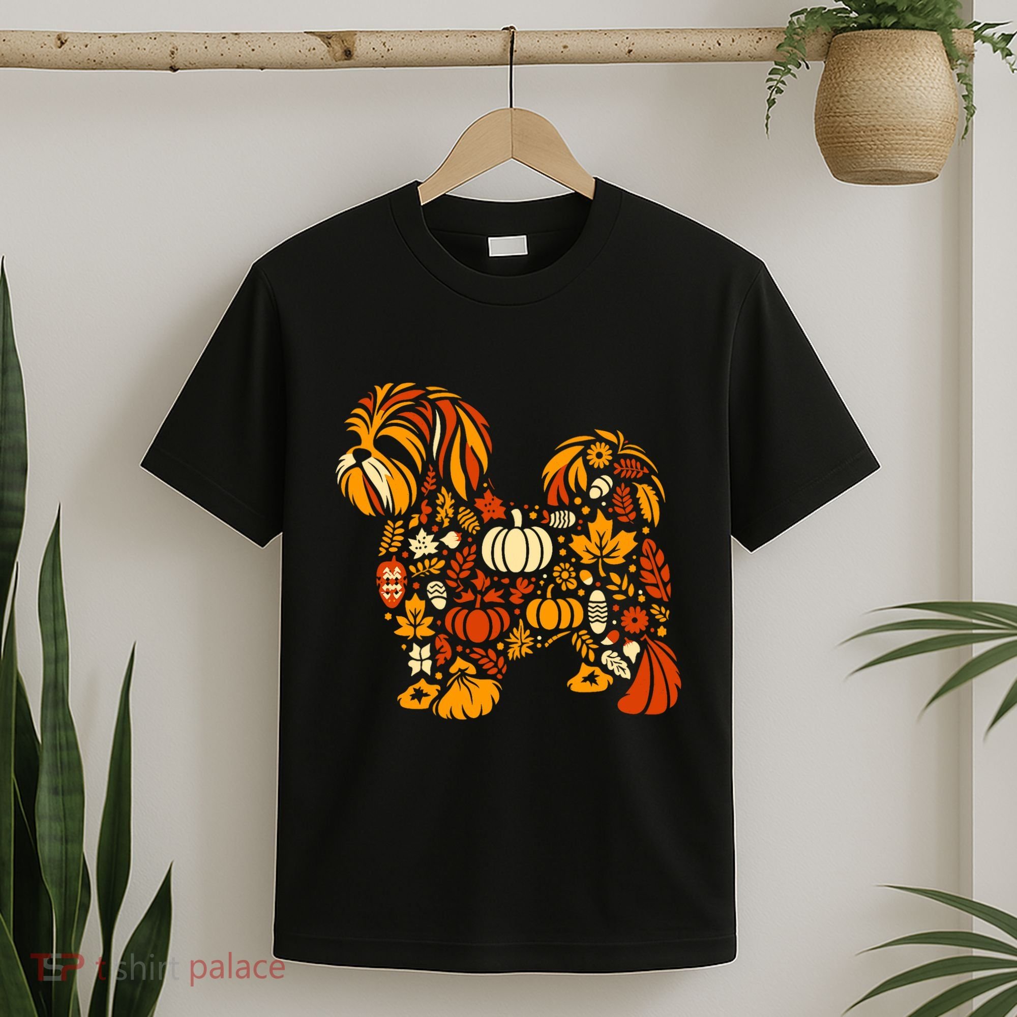 Autumn Pumpkin Fall Shih Tzu Thanksgiving T-Shirt