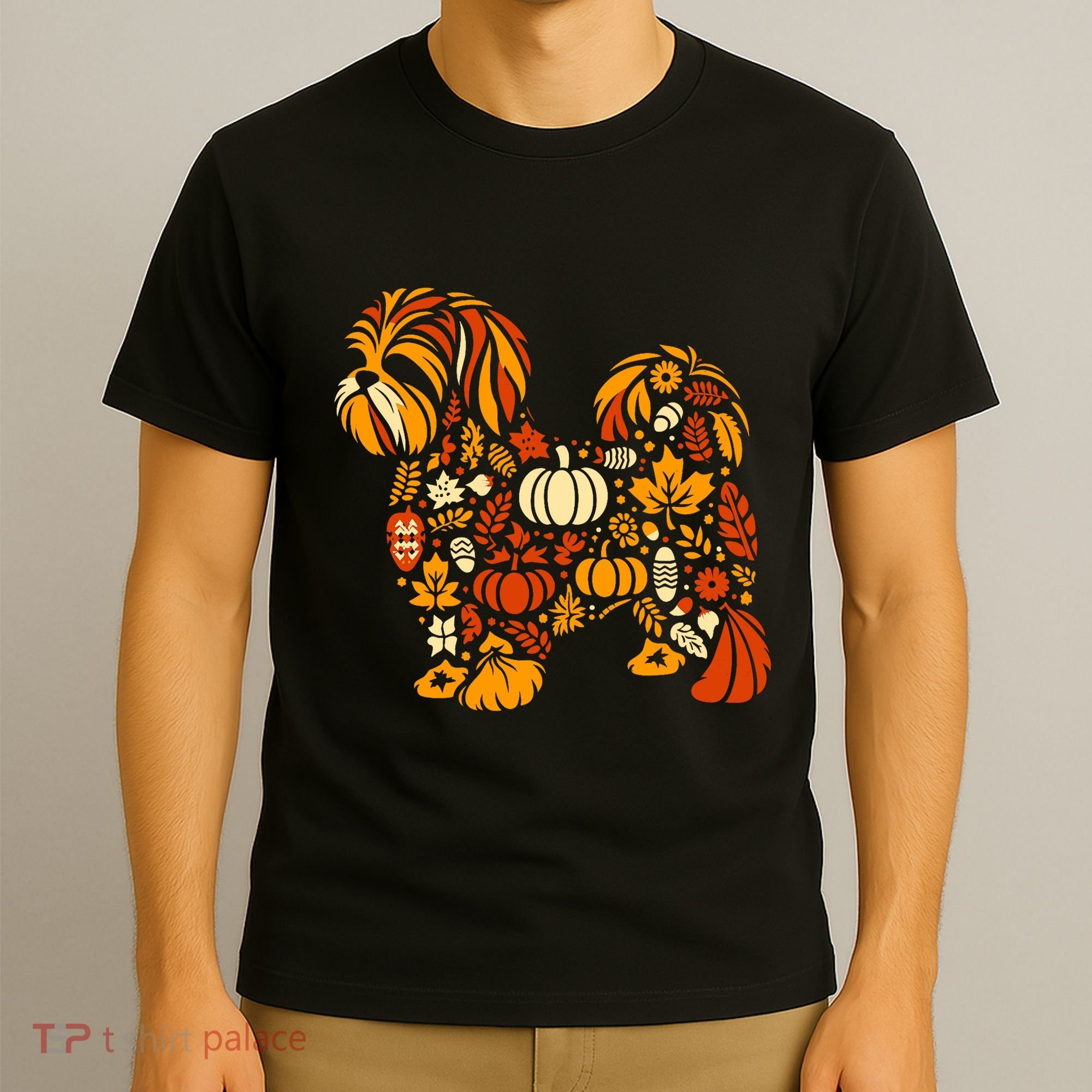 Autumn Pumpkin Fall Shih Tzu Thanksgiving T-Shirt