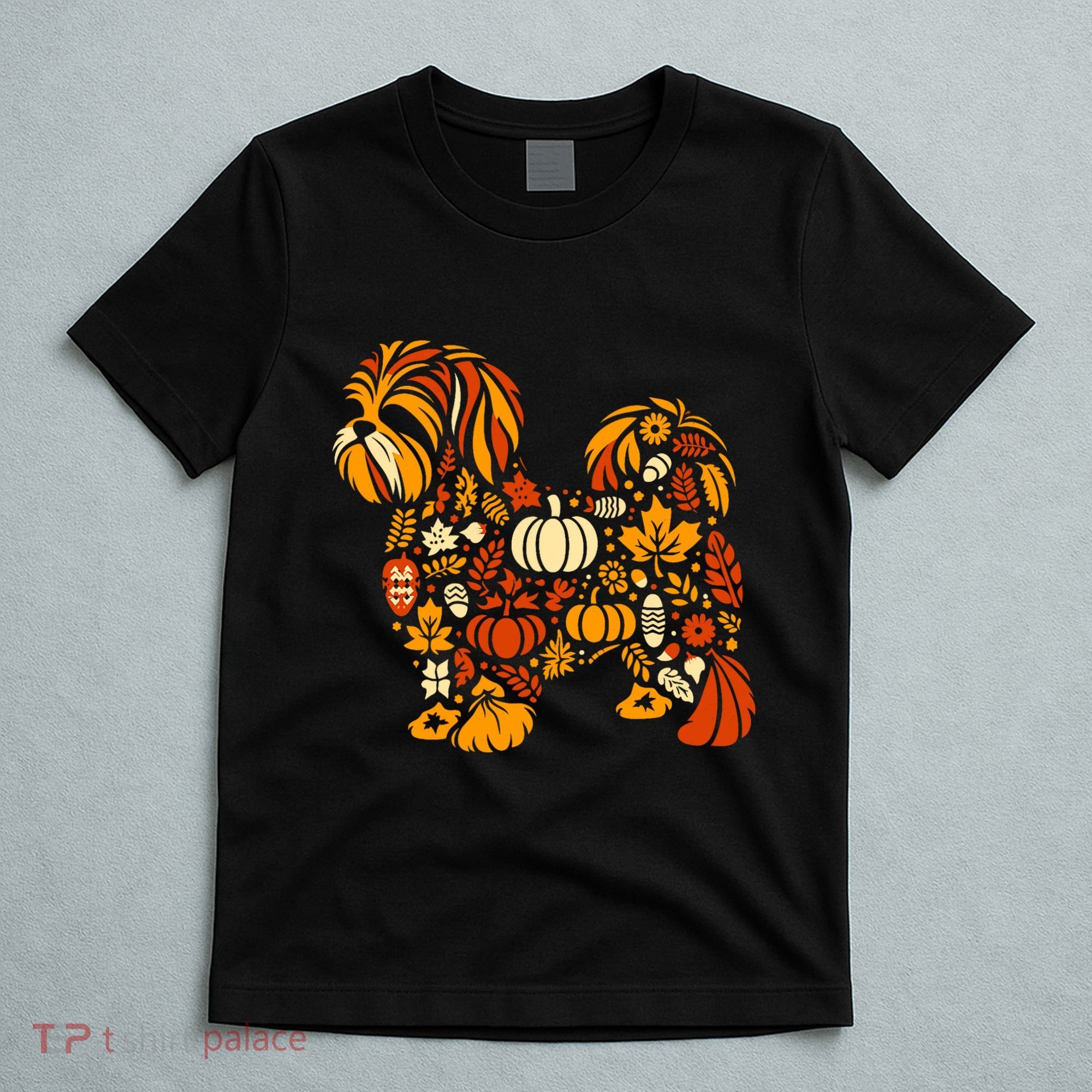 Autumn Pumpkin Fall Shih Tzu Thanksgiving T-Shirt
