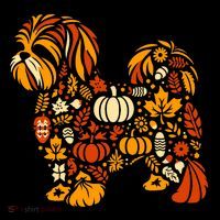 Autumn Pumpkin Fall Shih Tzu Thanksgiving Button thumb 1