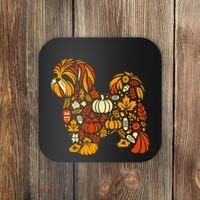 Autumn Pumpkin Fall Shih Tzu Thanksgiving Coaster thumb 0