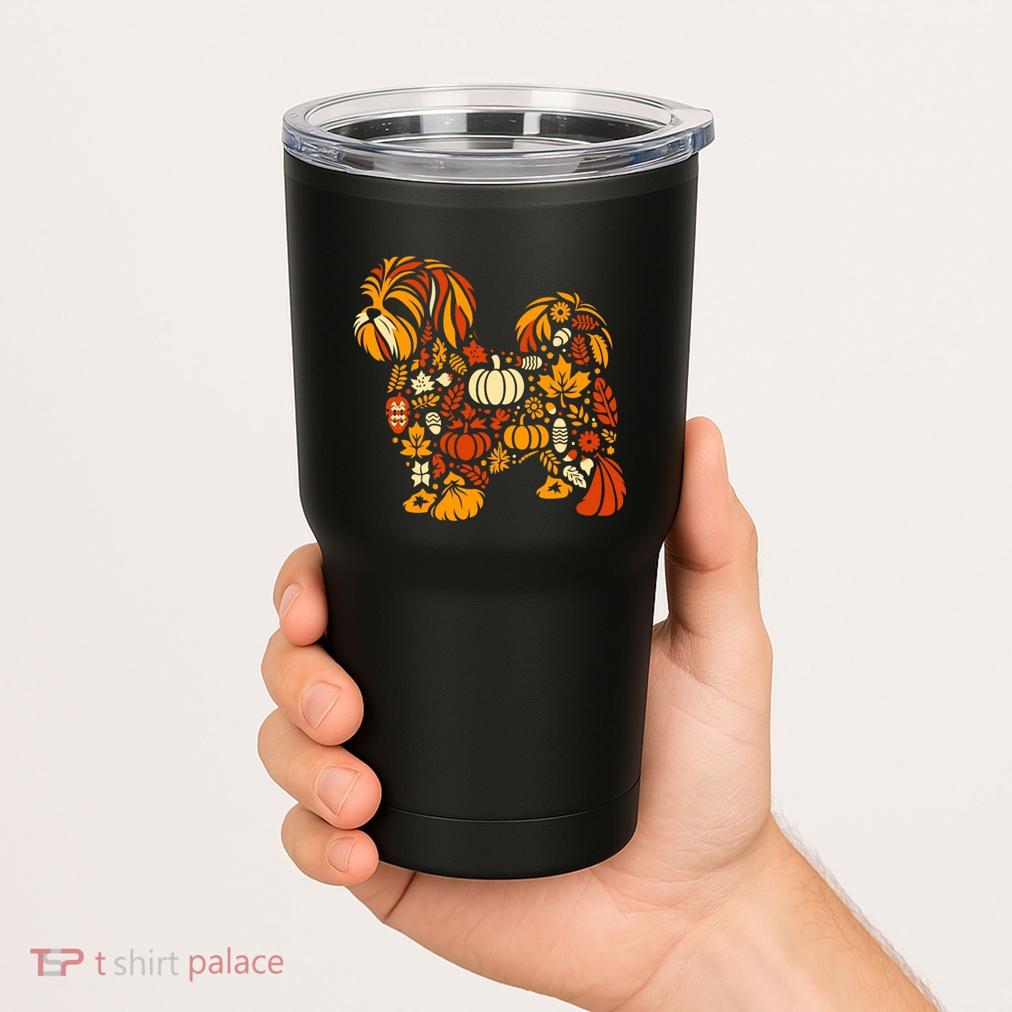 Autumn Pumpkin Fall Shih Tzu Thanksgiving Tumbler