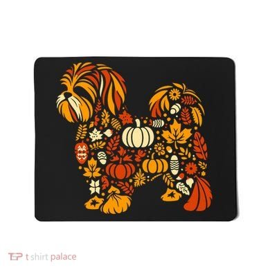 Autumn Pumpkin Fall Shih Tzu Thanksgiving Mousepad