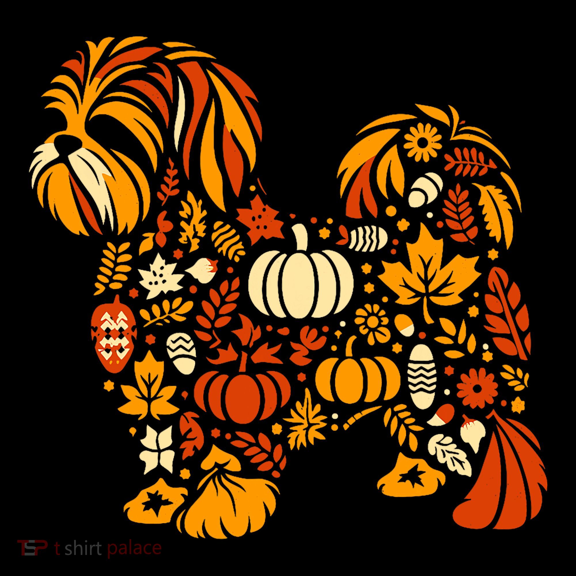Autumn Pumpkin Fall Shih Tzu Thanksgiving Ornament