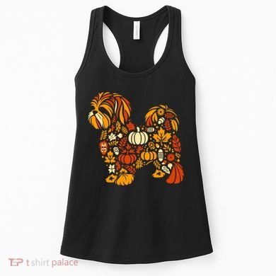 Autumn Pumpkin Fall Shih Tzu Thanksgiving Women's Tank Top