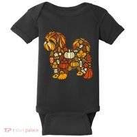 Autumn Pumpkin Fall Shih Tzu Thanksgiving Baby Bodysuit thumb 0