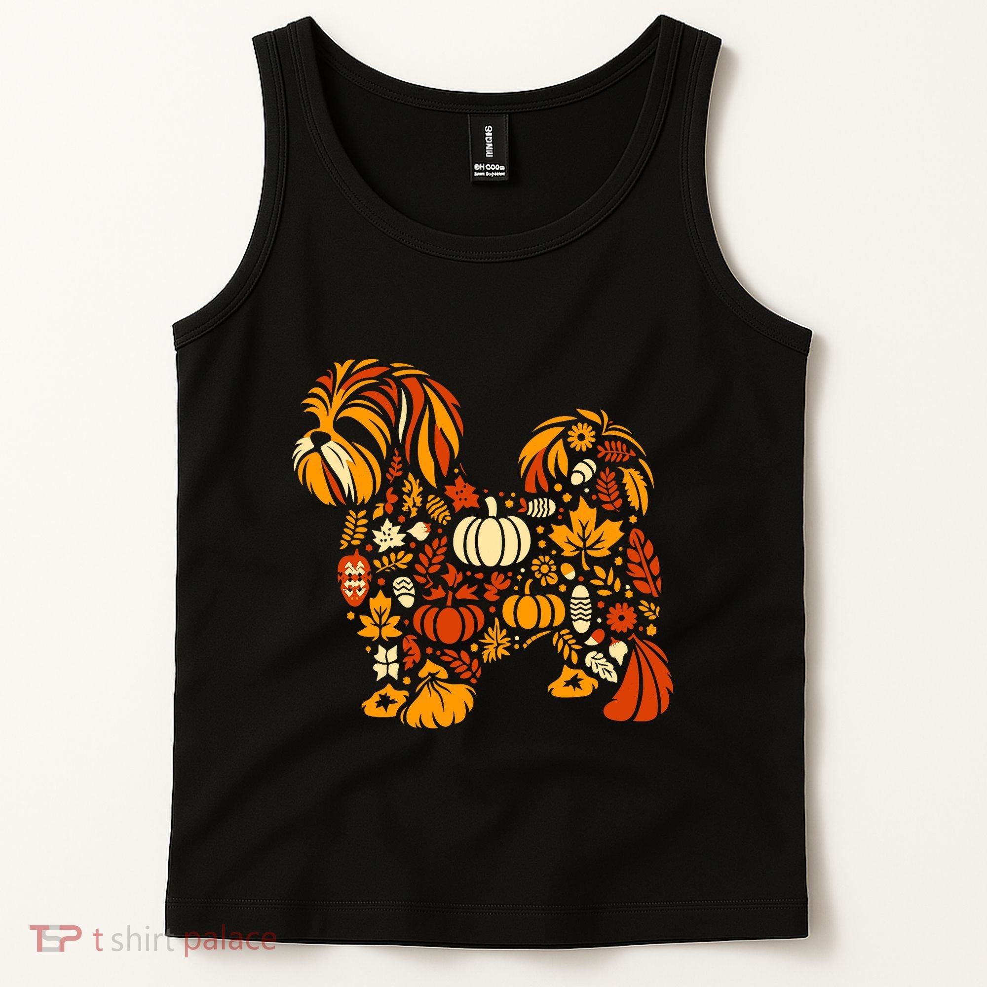 Autumn Pumpkin Fall Shih Tzu Thanksgiving Tank Top
